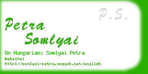 petra somlyai business card